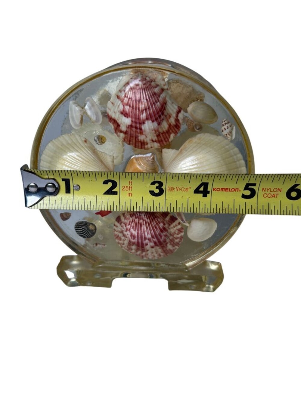 VTG Seashell Napkin Holder Lucite Acrylic w/ Real Shells Coastal Beach Nautical - Picture 7 of 9